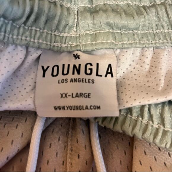 YOUNGLA 141 The Block Party Shorts Sedona Sunrise XXL Heavy Mesh Drawstring Art - Picture 8 of 9